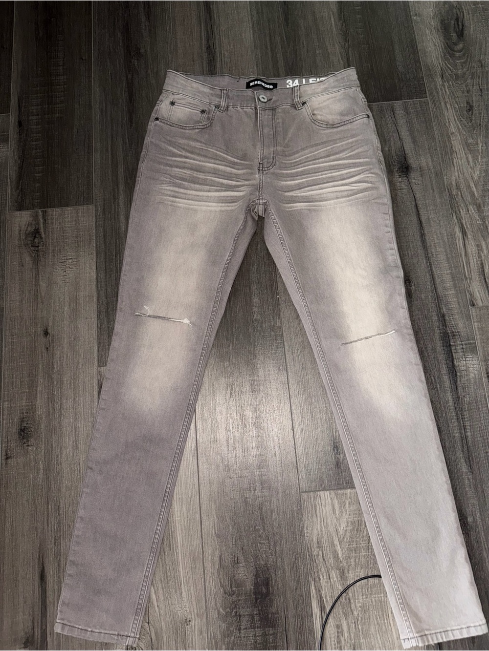 Men's Slim Fit Washed Gray Jeans